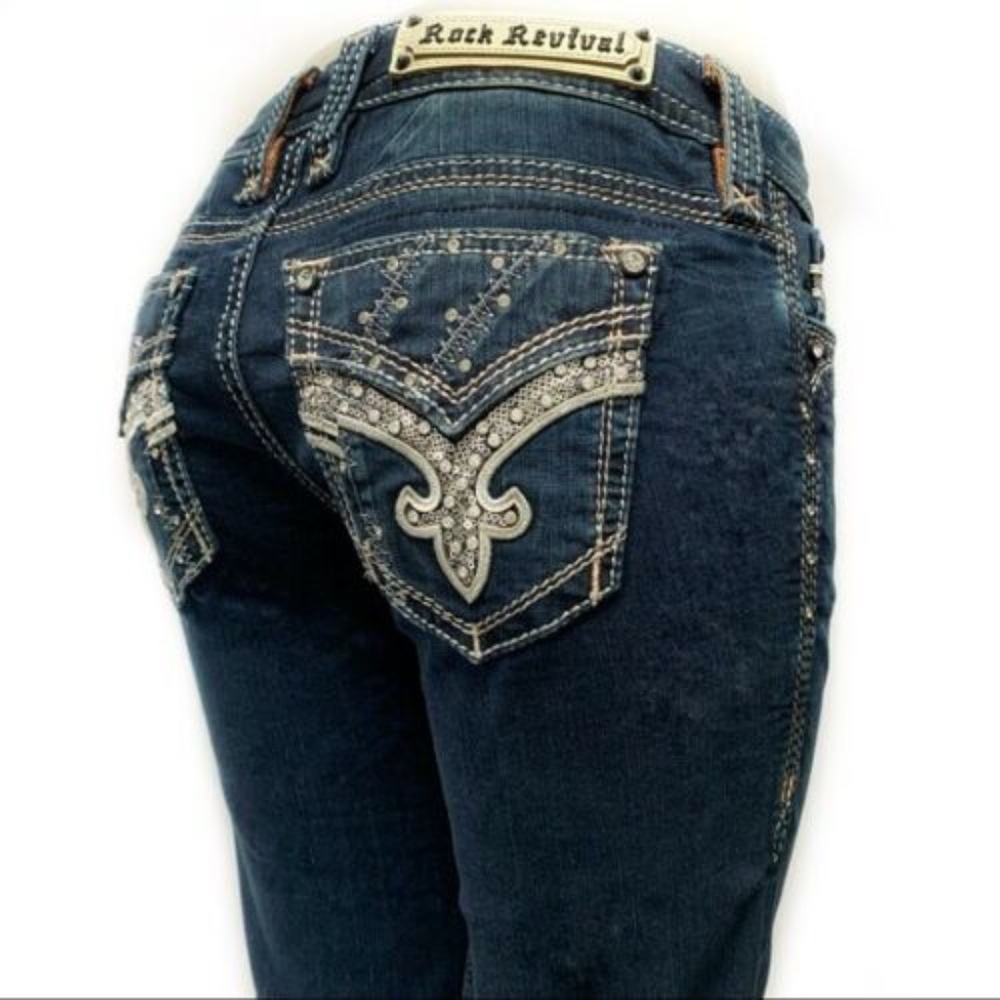 NWT~ROCK REVIVAL LEIKO SKINNY JEANS~SIZE 25